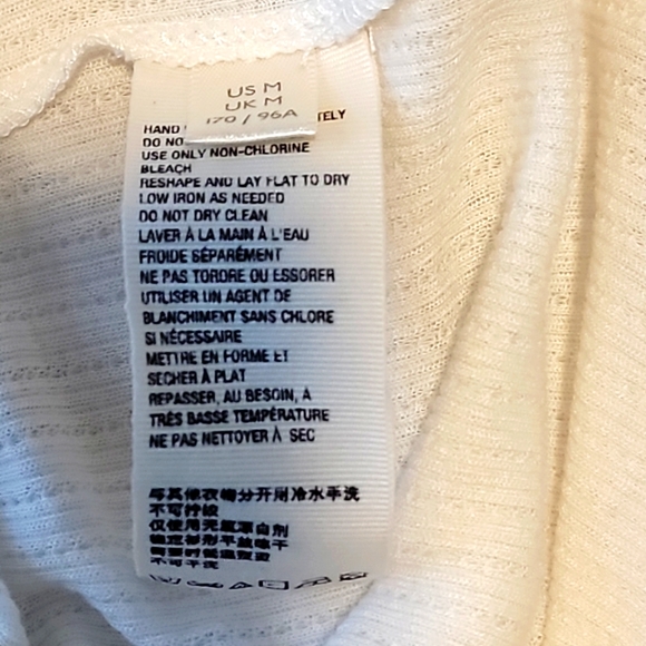 Free People Lola Top Long Sleeve Lace Trim Boxy Oversize Ivory Cream Size M - Picture 7 of 10